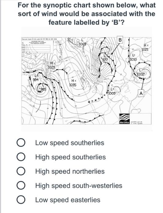 Solved For The Synoptic Chart Shown Below, What Sort Of Wind 