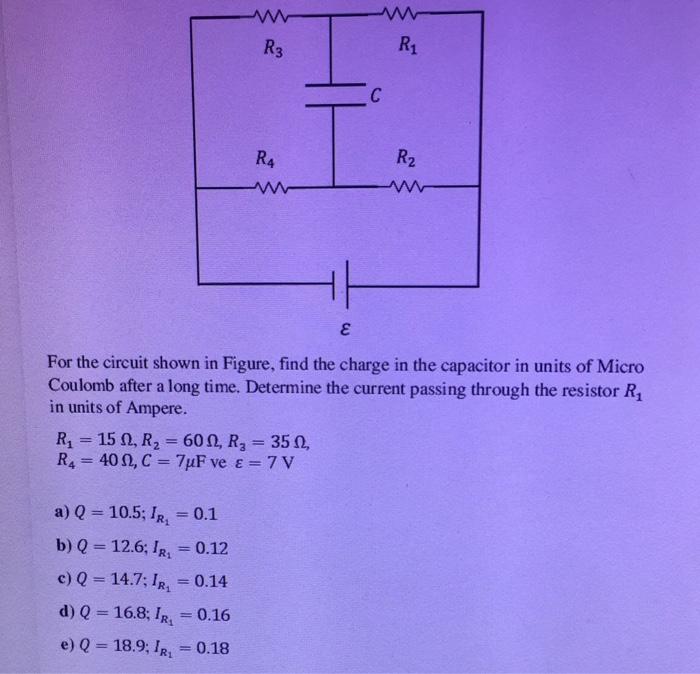 Solved R3 R1 C RA R2 w ε For the circuit shown in Figure, | Chegg.com