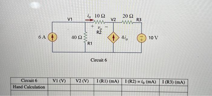 Solved Circuit 6 | Chegg.com