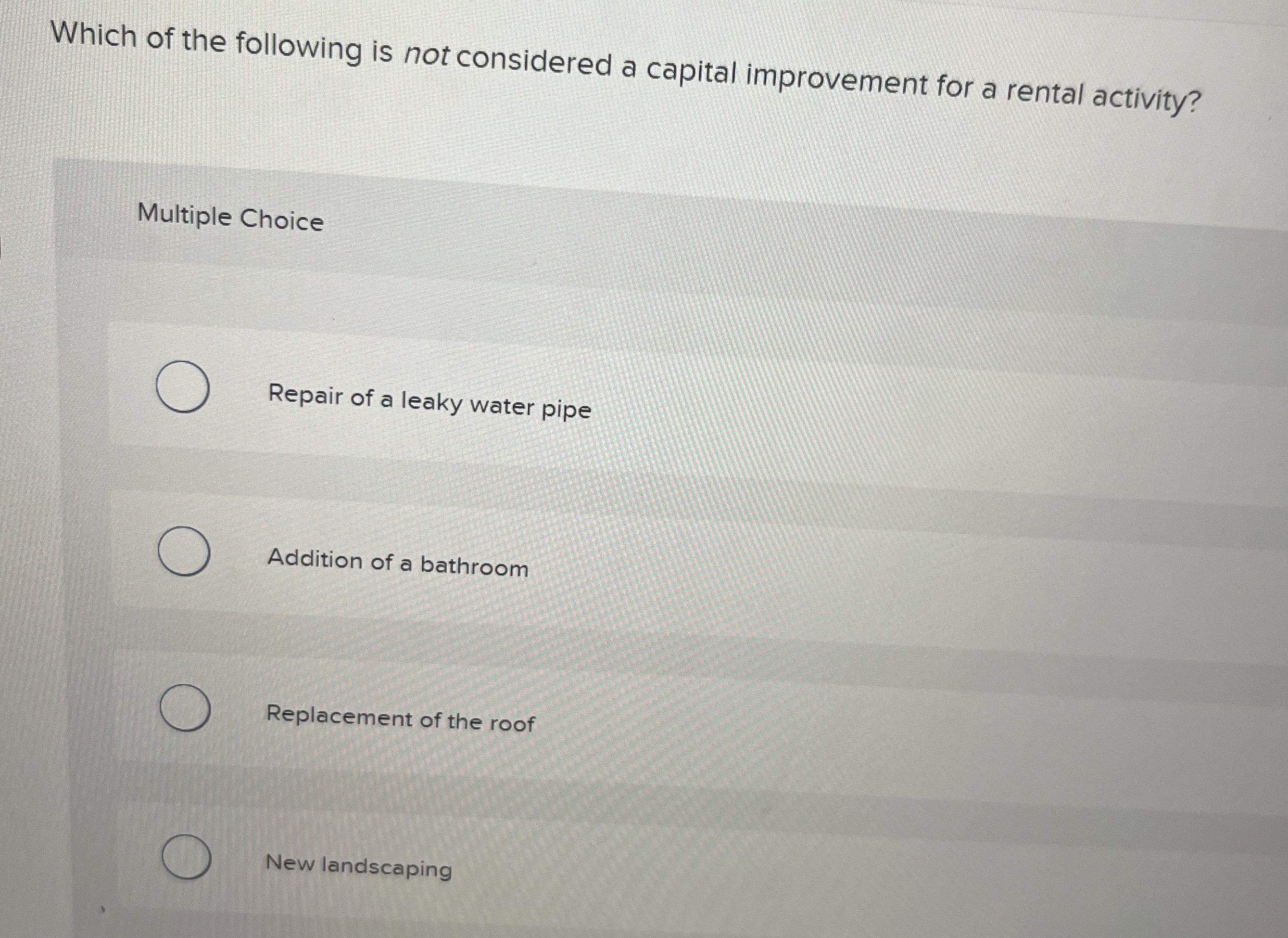Solved Which of the following is not considered a capital