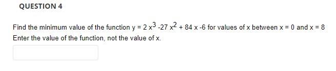 Solved Find the minimum value of the function | Chegg.com
