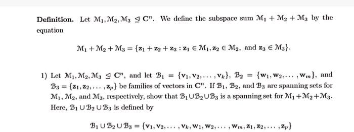 Solved Definition Let M1 M2 M3 Sc We Define The