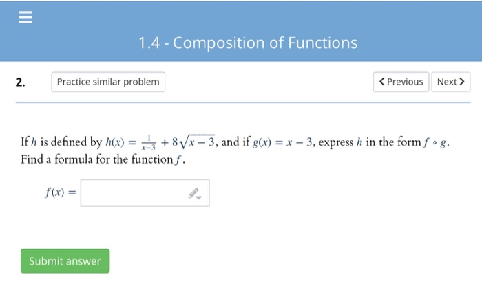 Solved 1.4 - Composition Of Functions