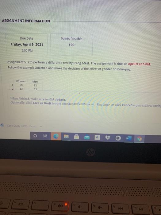 Solved ASSIGNMENT INFORMATION Points Possible Due Date | Chegg.com