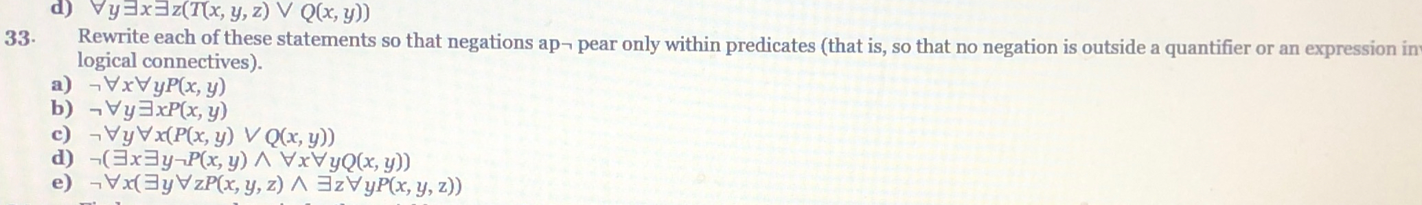 Solved Rewrite each of these statements so that negations ap | Chegg.com