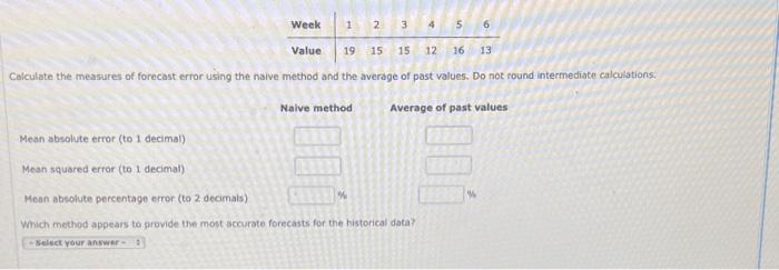 Solved Week 1 2 3 4 5 6 Value 19 15 15 12 16 13 Calculate | Chegg.com