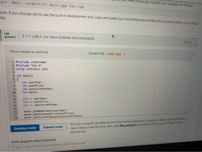 Solved I want code for Car.h and Car.cpp accordingly as | Chegg.com