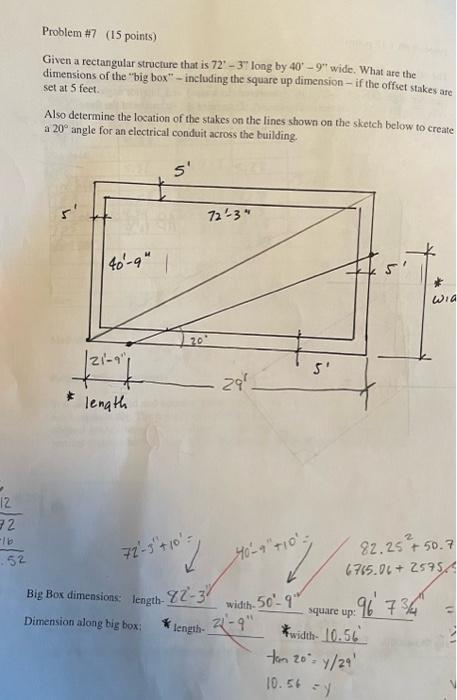 Solved Given a rectangular structure that is 72′−3′′. long | Chegg.com