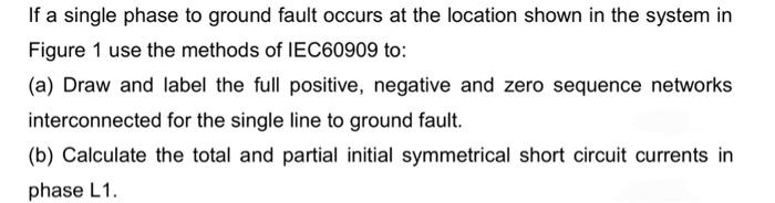 Solved If a single phase to ground fault occurs at the | Chegg.com