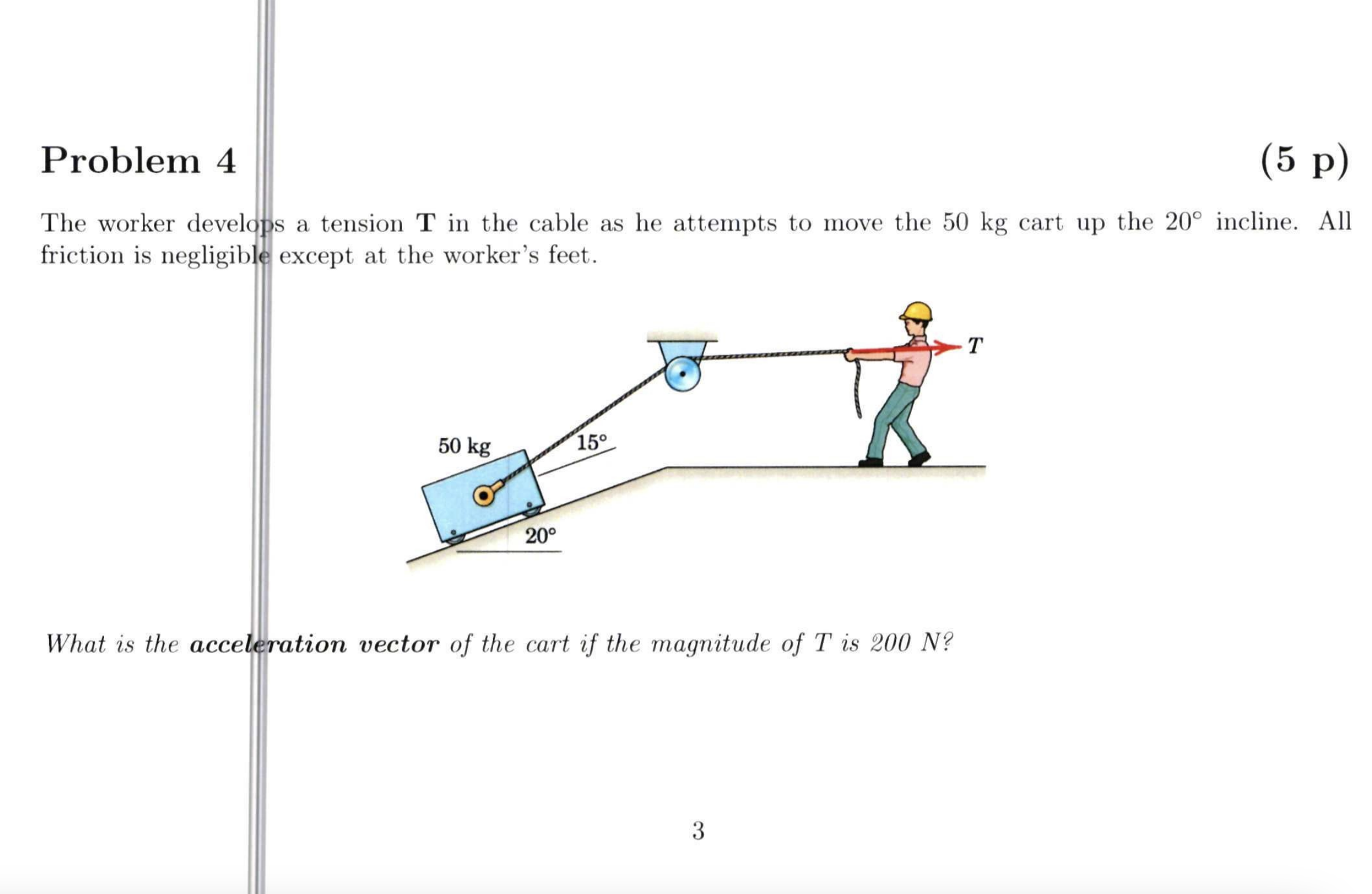 Solved Problem 4 (5 ﻿p) ﻿The worker develops a tension | Chegg.com