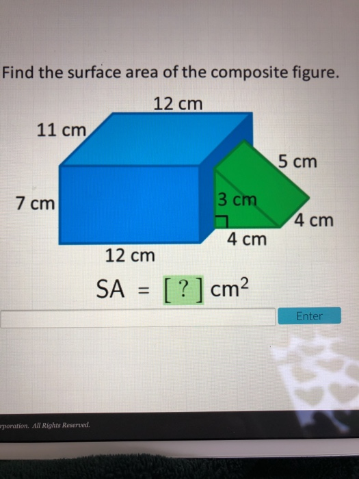 Solved Find the surface area of the composite figure. 12 cm | Chegg.com
