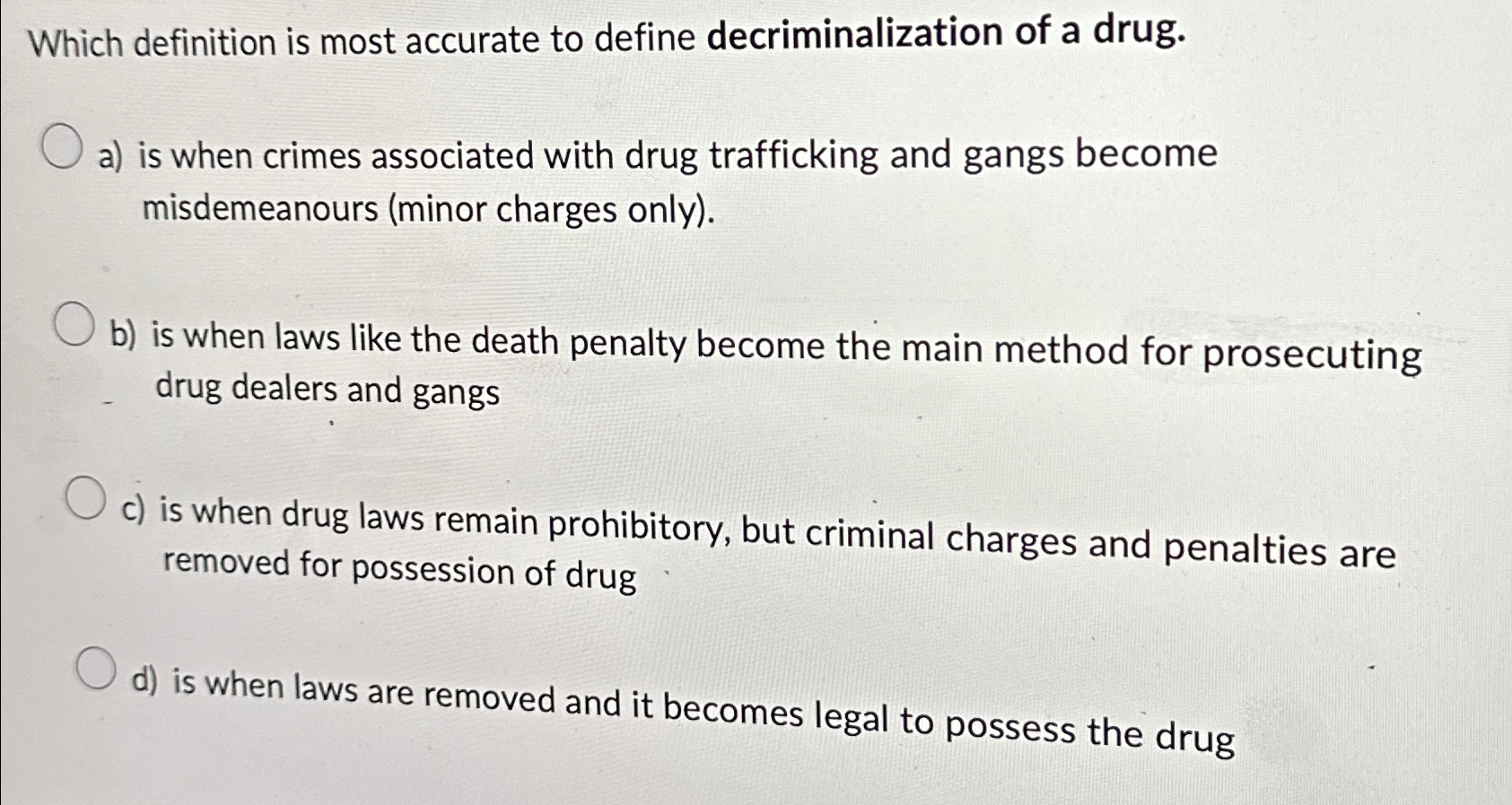 Solved Which definition is most accurate to define | Chegg.com