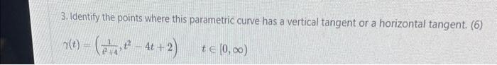 Solved 3. Identify the points where this parametric curve | Chegg.com