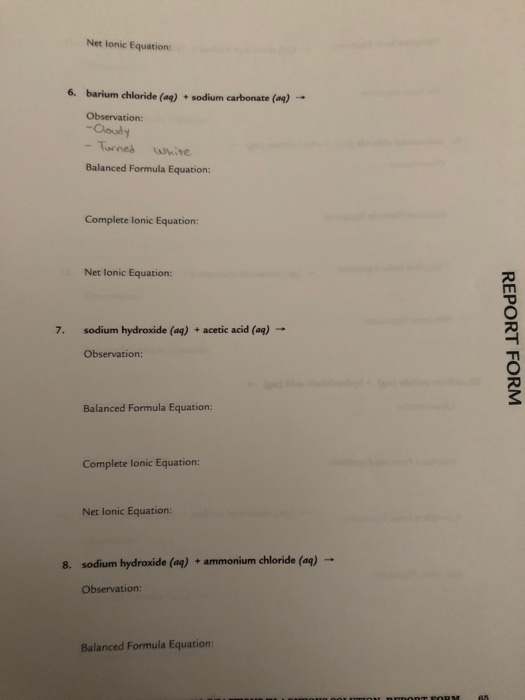 Solved Laboratory 6 Metathesis Reactions in Aqueous Solution | Chegg.com