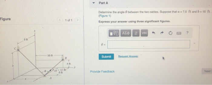 Solved Part A Figure Determine the angle between the two | Chegg.com