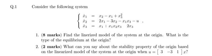 Solved Consider the following system | Chegg.com