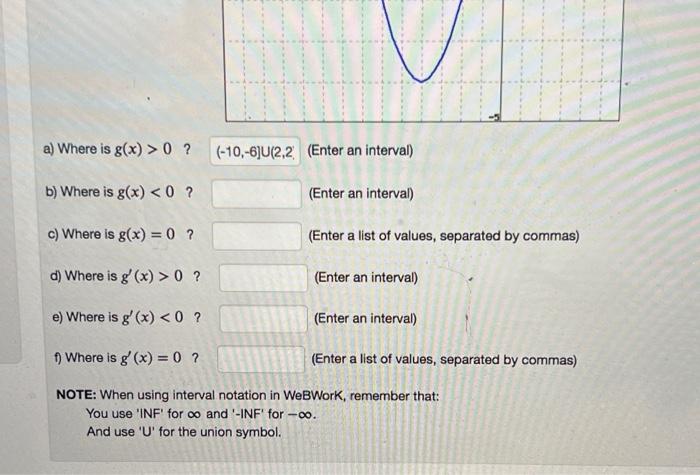 Solved (1 Point) Using The Graph Of G(x) Below. Answer The | Chegg.com