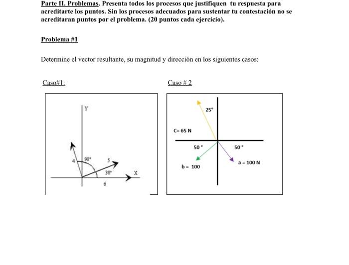 Parte II. Problemas. Presenta todos los procesos que justifiquen tu respuesta para acreditarte los puntos. Sin los procesos a