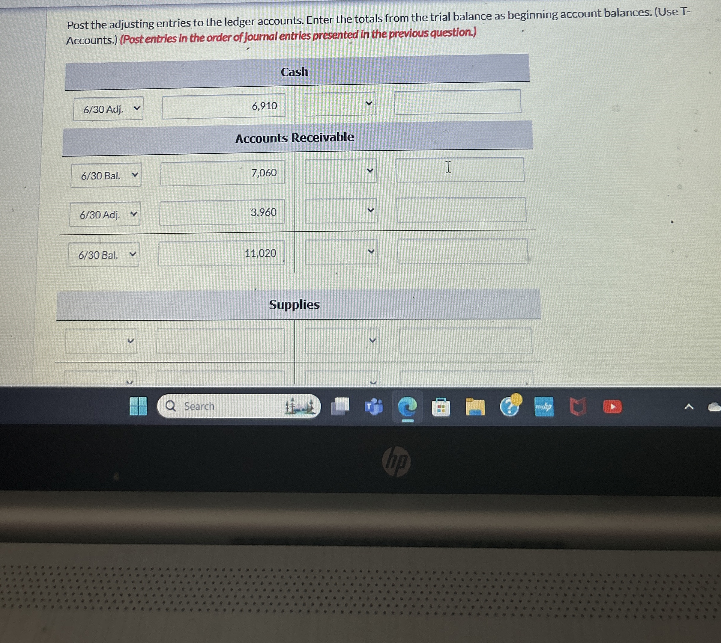Solved Post the adjusting entries to the ledger accounts. | Chegg.com