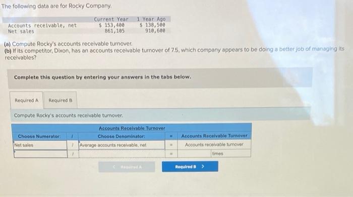 Solved The Following Data Are For Rocky Company Current Year | Chegg.com