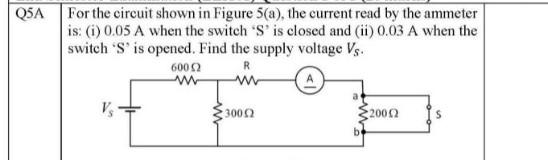 Solved Q5A For the circuit shown in Figure 5(a), the current | Chegg.com