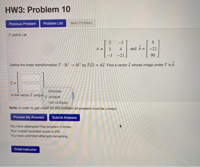 Solved HW3: Problem 10 Previous Problem Problem List Next | Chegg.com