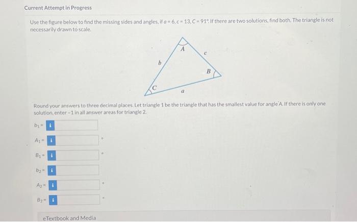 Solved Use the figure below to find the missing sides and | Chegg.com