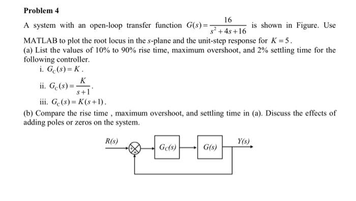 Solved A system with an open-loop transfer function | Chegg.com