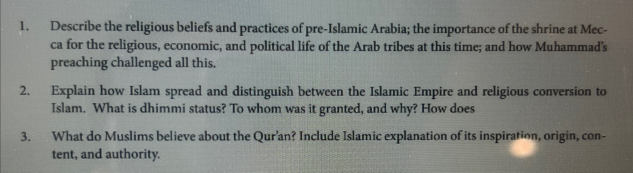 Solved 1.Describe The Religious Beliefs And Practices Of | Chegg.com