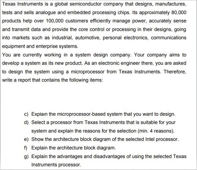 Texas Instruments is a global semiconductor company | Chegg.com