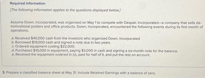 Solved 3. Prepare a classified balance sheet at May 31. | Chegg.com