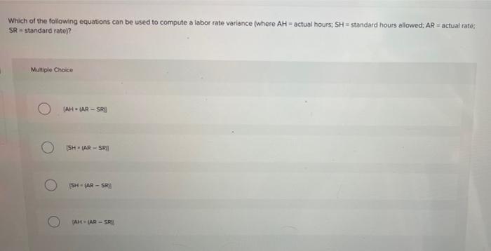 Solved Which of the following equations can be used to | Chegg.com