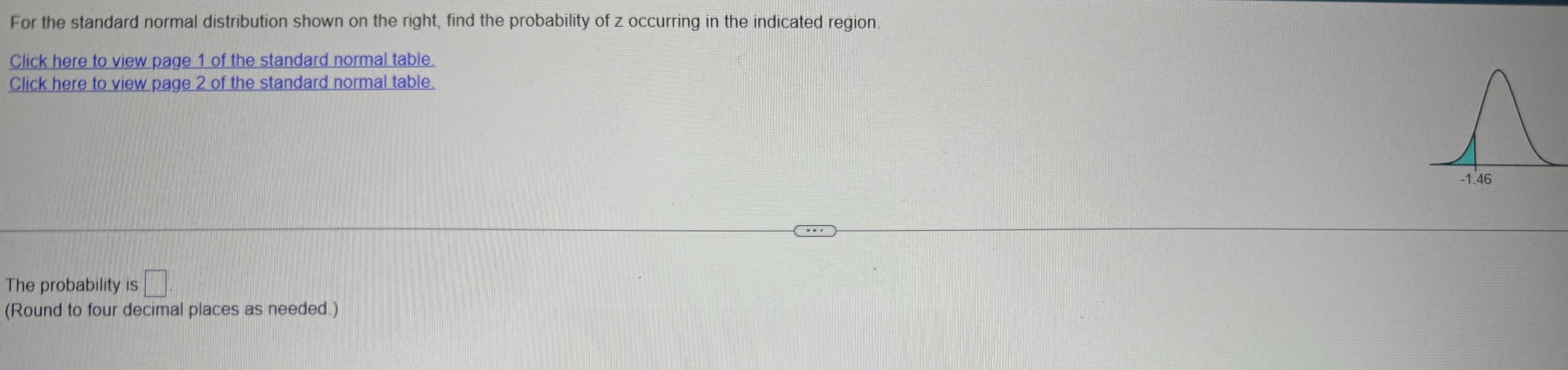 Solved For the standard normal distribution shown on the | Chegg.com