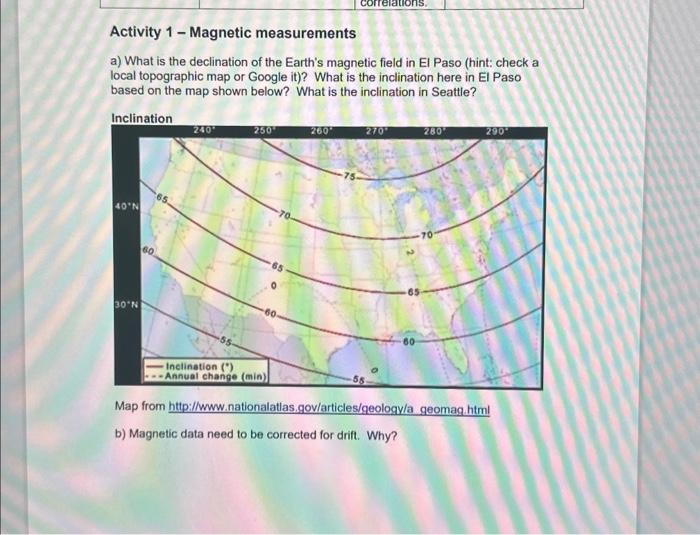 a) What is the declination of the Earth's