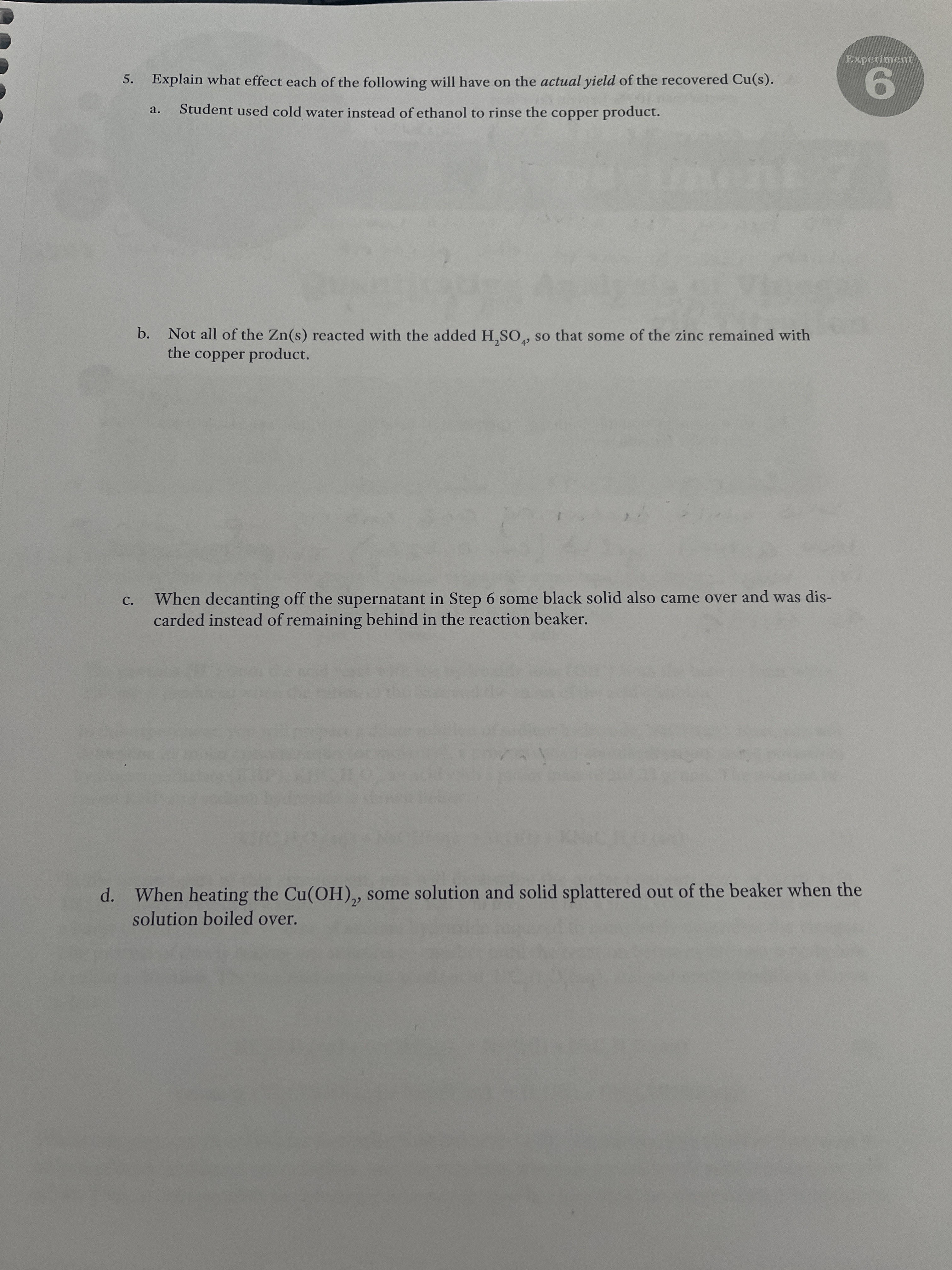 Solved I need help with these post lab questions for | Chegg.com