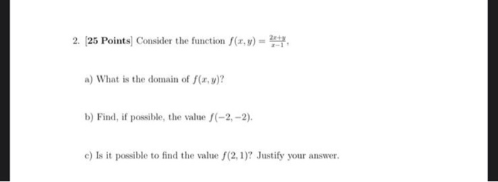 2 25 Points Consider The Function F X Y 2r Y A Chegg Com