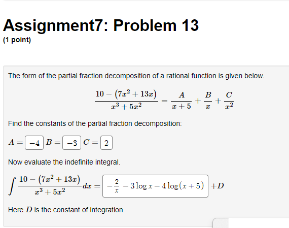 Solved The form of the partial fraction decomposition of a | Chegg.com