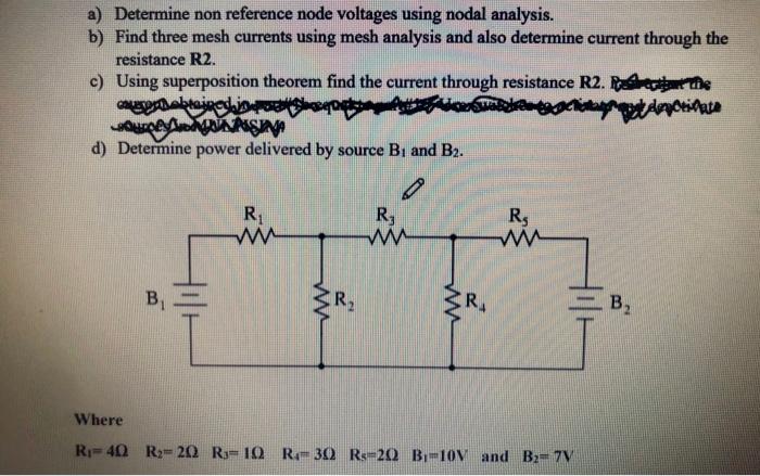 Solved a) Determine non reference node voltages using nodal | Chegg.com