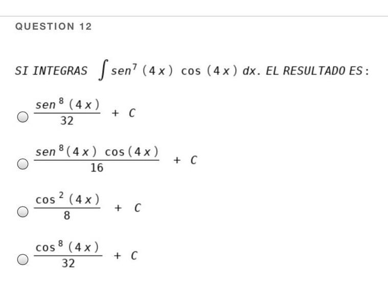 Sen 4 X Cos 4 X
