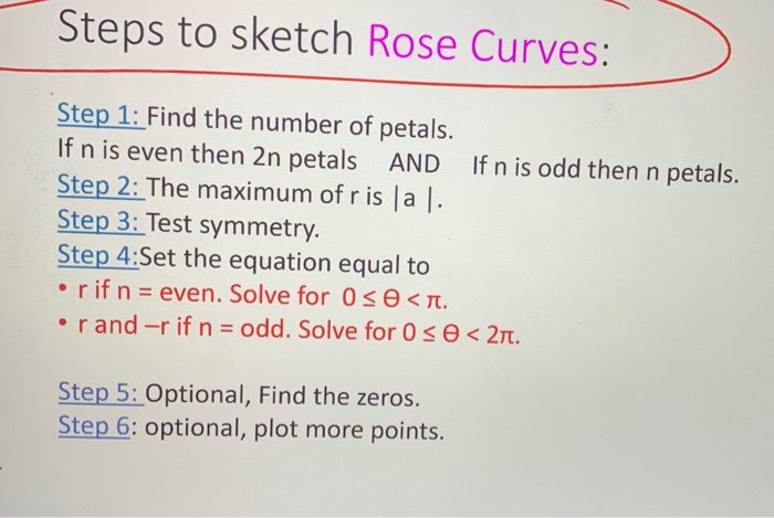 Solved e: Sketch r = 5 cos 30 u=3 4-5 Steps to sketch Rose | Chegg.com