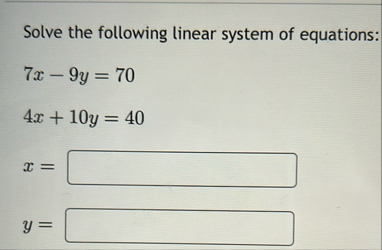 Solved Solve the following linear system of | Chegg.com