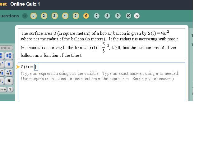 Solved The Surface Area S (in Square Meters) Of A Hotair