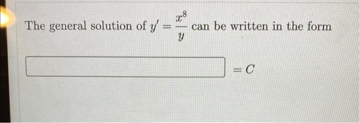 Solved The general solution of y Se 28 can be written in the | Chegg.com