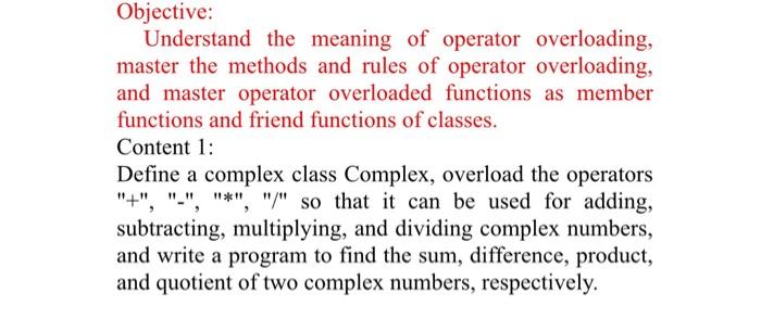 Solved Objective: Understand the meaning of operator