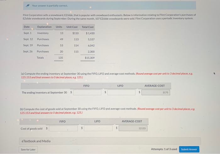 Solved Your Answer Is Partially Correct Flint Corporation Chegg