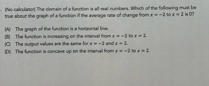 Solved (No calculator) ﻿The domain of a function is all real | Chegg.com