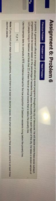 Solved Assignment 6: Problem 6 Previous Problem Problem List | Chegg.com
