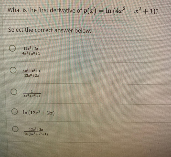 solved-what-is-the-first-derivative-of-p-x-ln-4x-x2-chegg