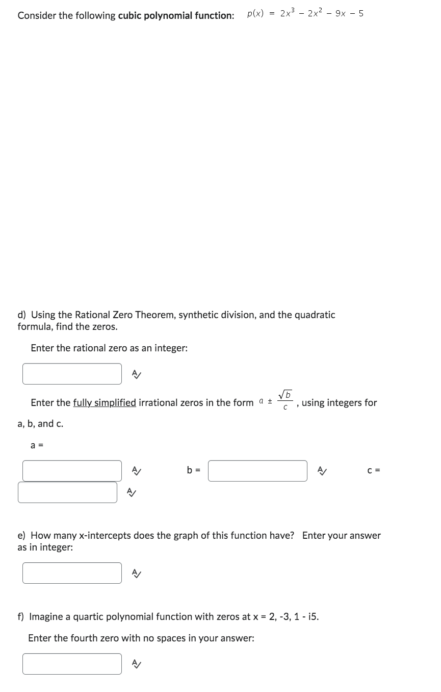 Solved consider the following cubic polynomial function chegg