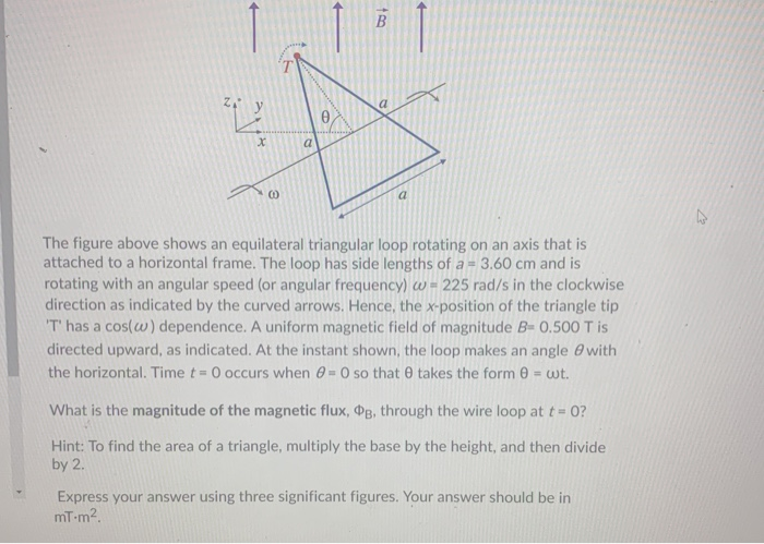 Solved The figure above shows an equilateral triangular loop | Chegg.com